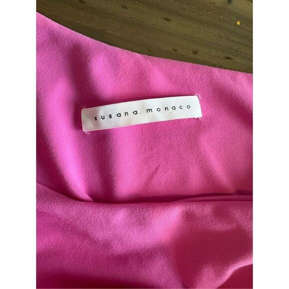 NEW Susana Monaco Pink One Shoulder Maxi Dress - Picture 6 of 6